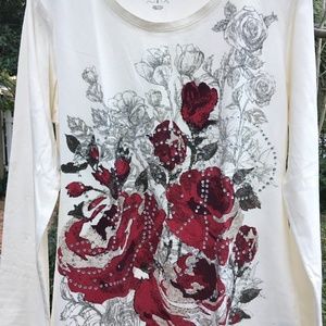 Roses and sparkly Rhinestones Tee